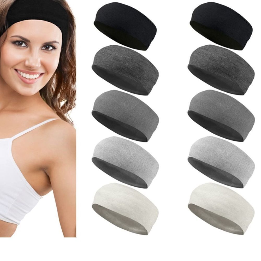 10 pc Headband Set Grey Shades - Picture 2 of 4